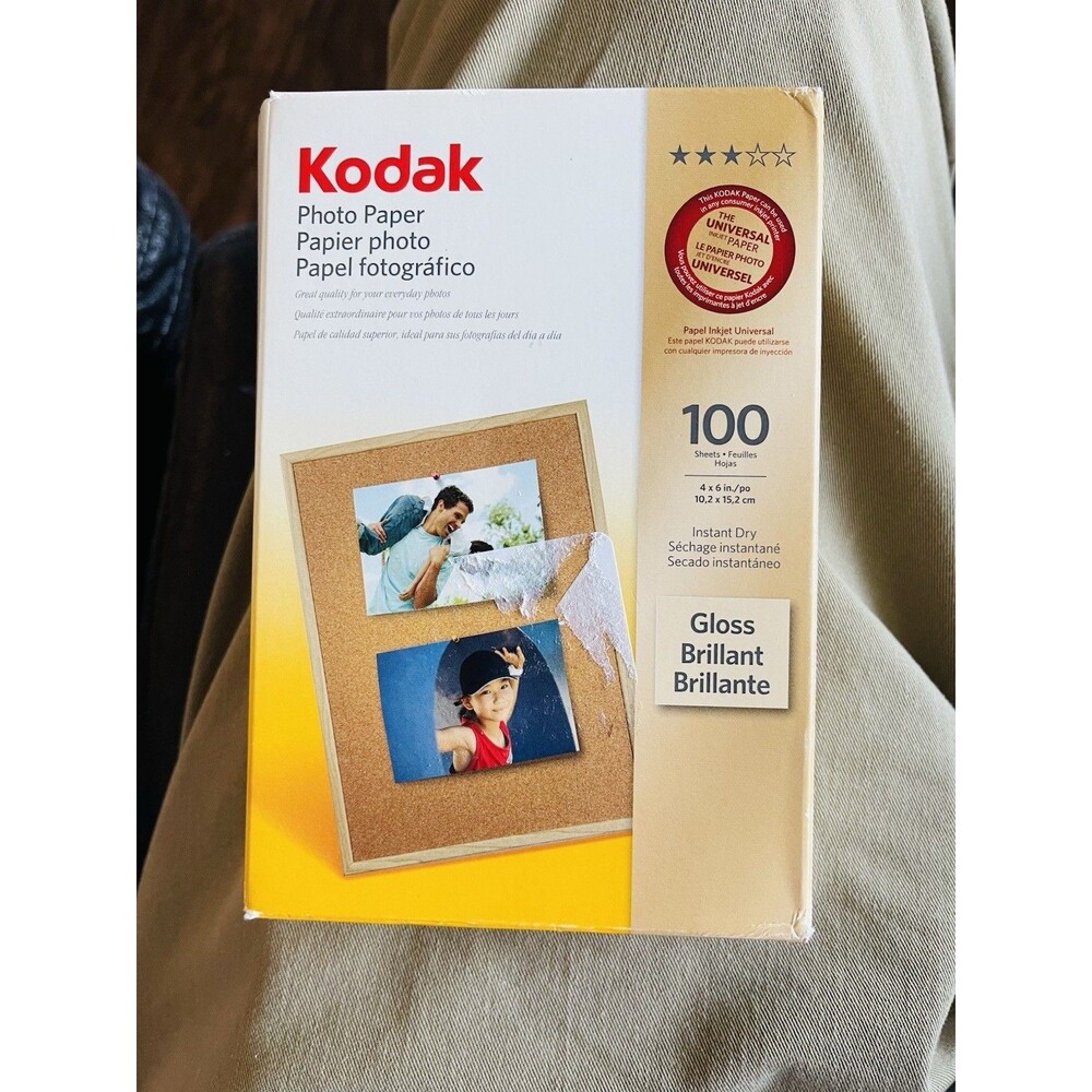 KODAK Photo Paper Basic Glossy 4x6 Inch 100 Sheets 48 lb New